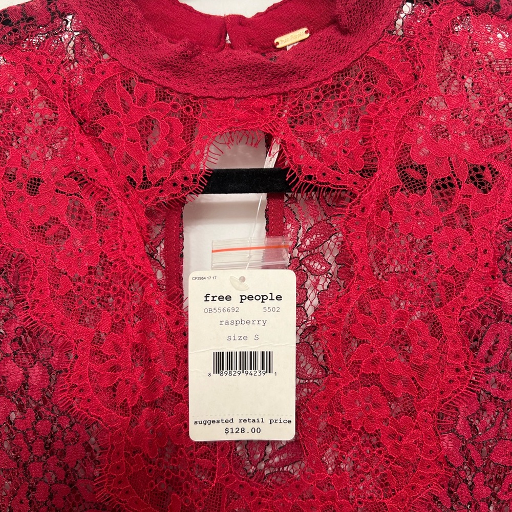 Free People Raspberry Lace Dres - Picture 3 of 4